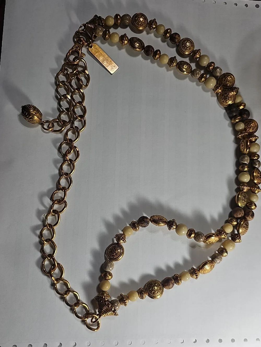 New York Studio Belt Gold-Tone Beaded Women’s Vintage